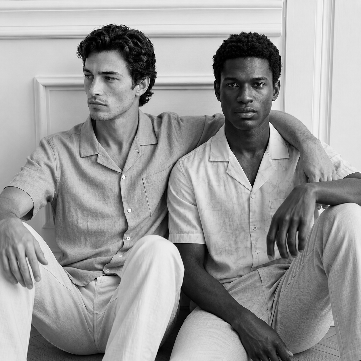 CAMP COLLAR LINEN COTTON SHIRT