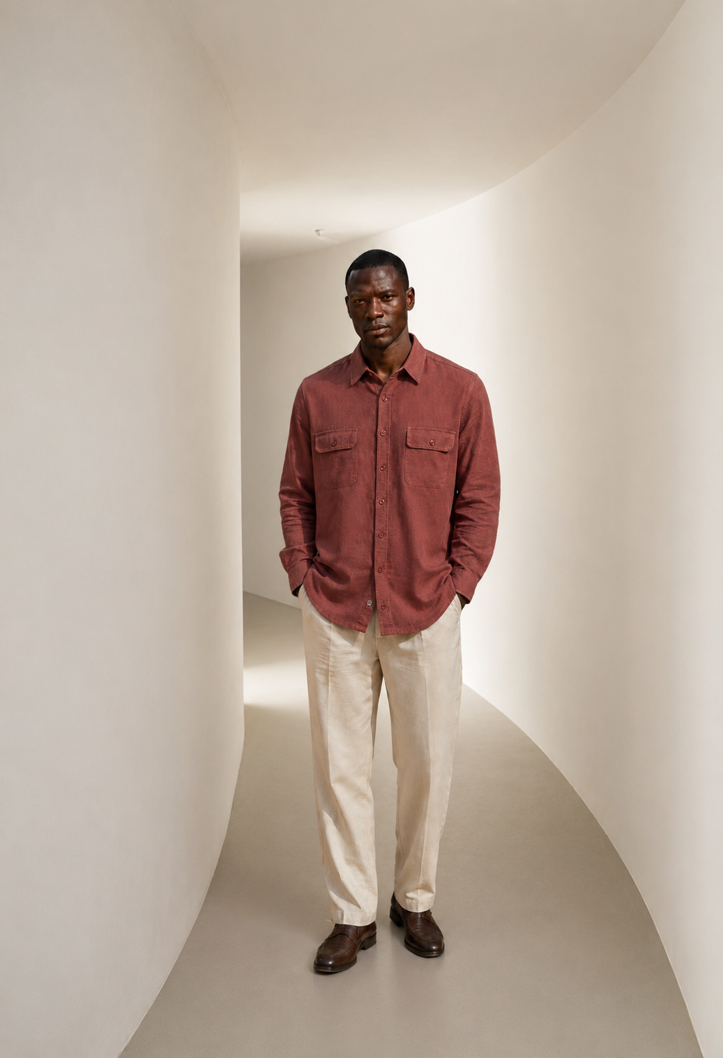 REGULAR FIT COTTON SHIRT WITH POCKETS
