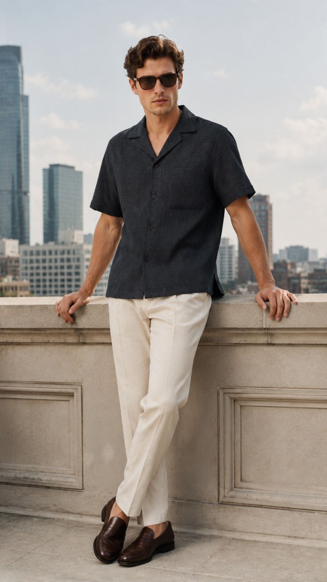 CAMP COLLAR LOUNGE SHIRT — Wide Skyscraper
