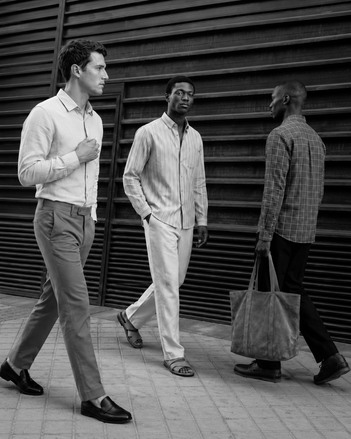 CHECKERED COTTON LINEN SHIRT