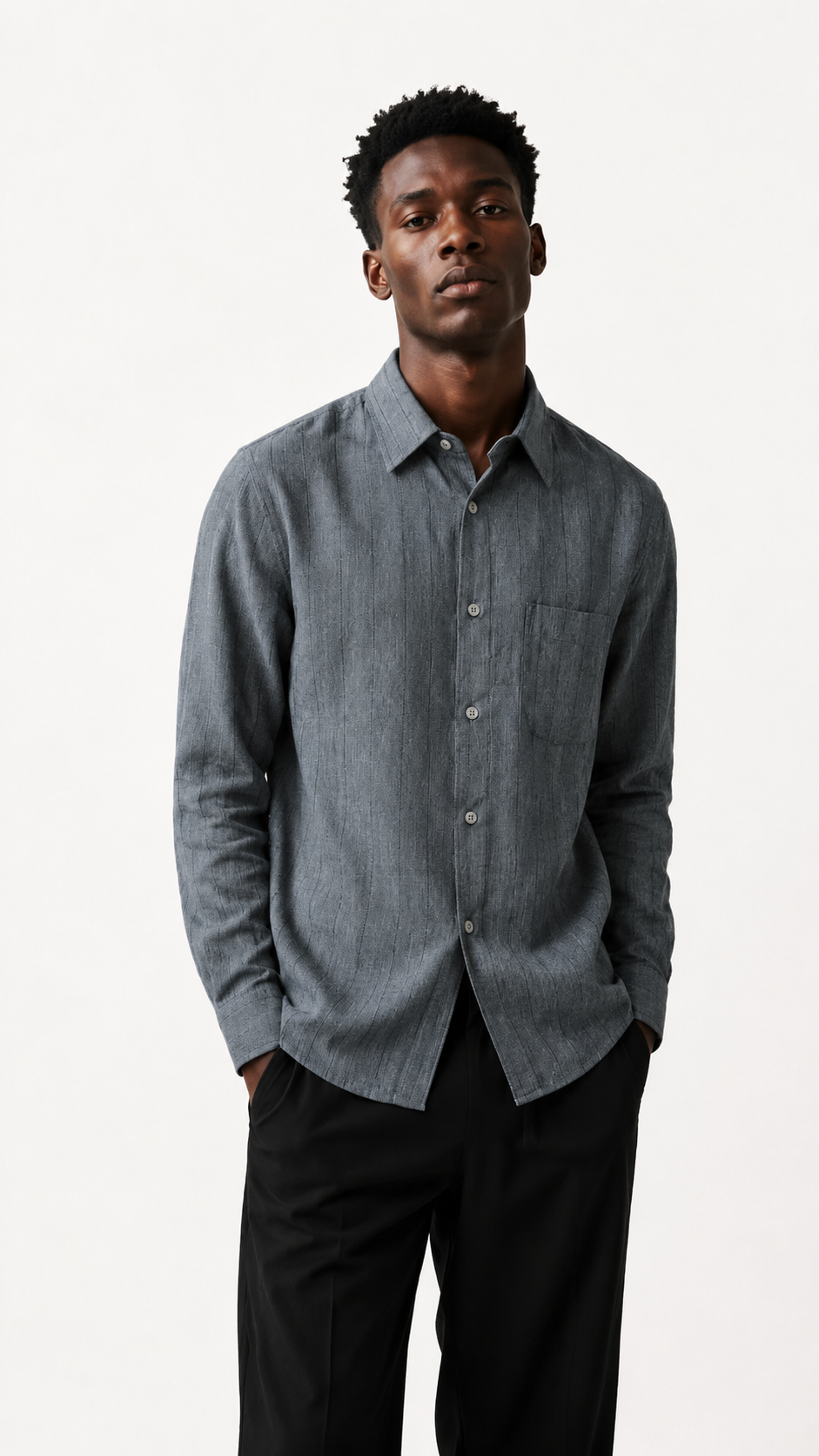 LINEN BLEND REGULAR FIT SHIRT