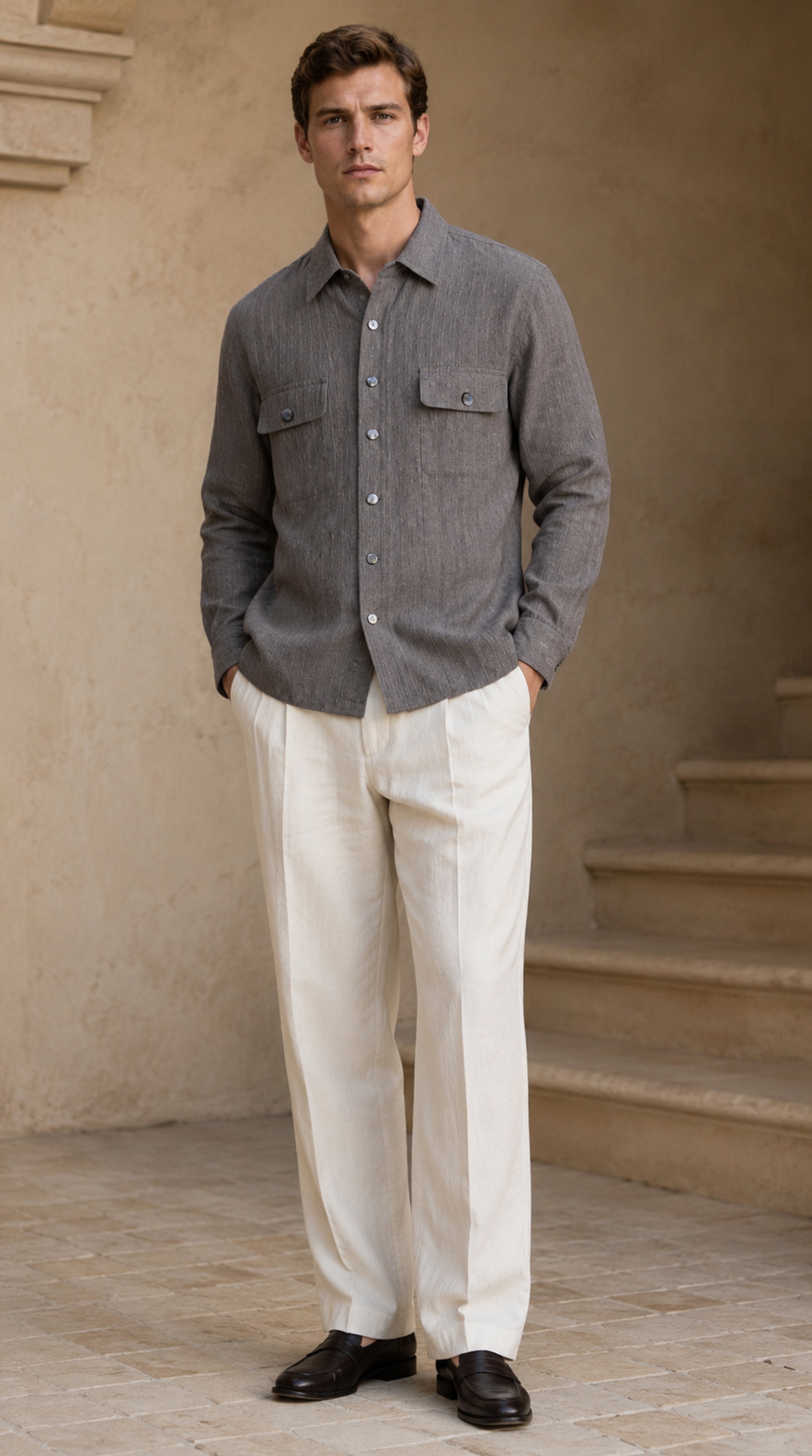 WASHED COTTON SHIRT WITH POCKETS