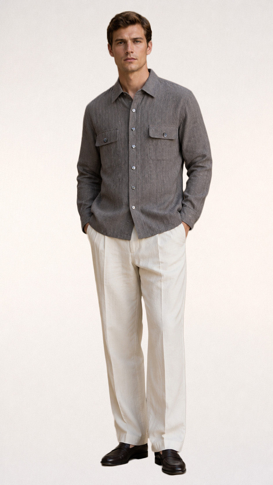 WASHED COTTON SHIRT WITH POCKETS
