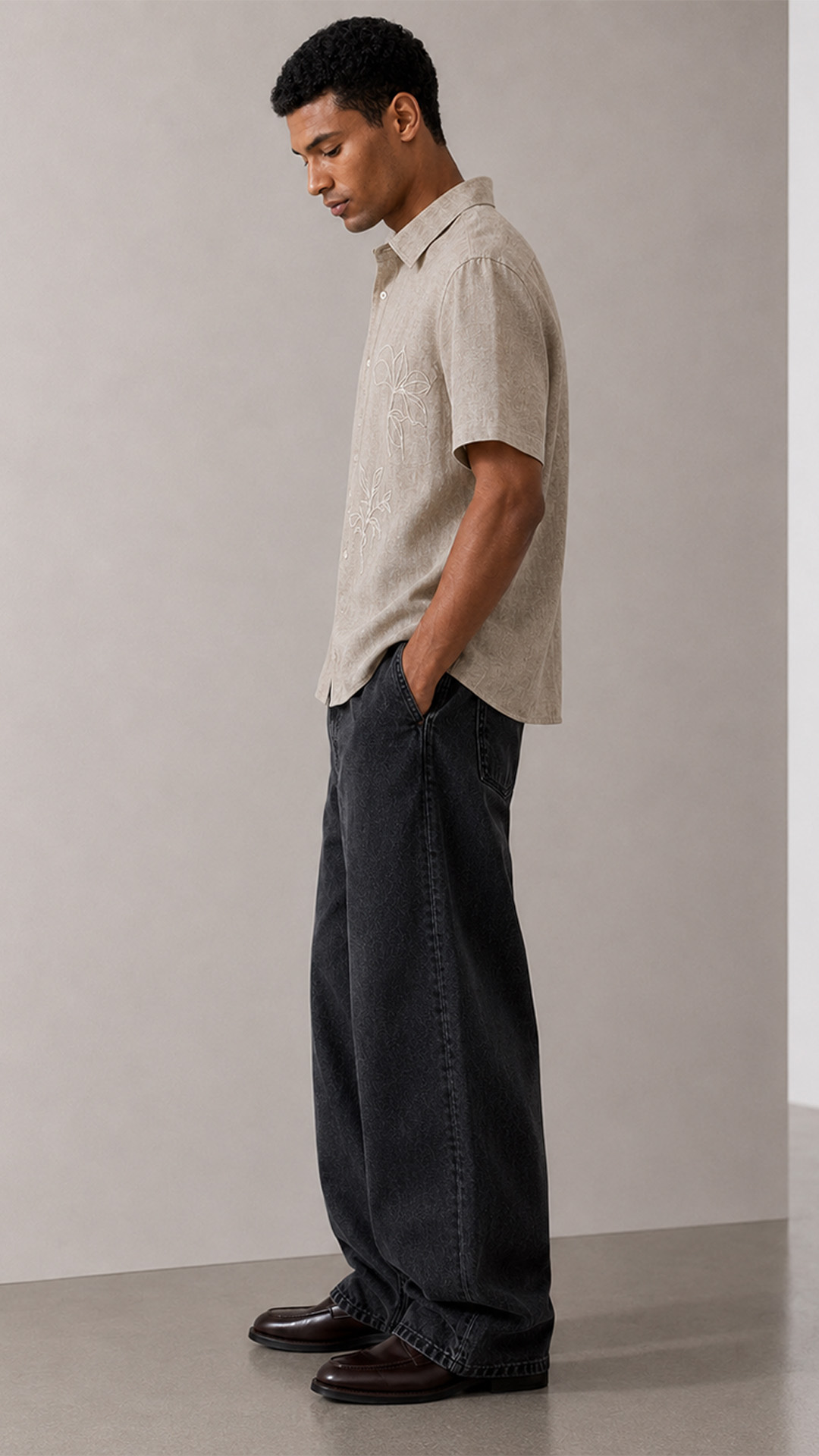 LINEN EMBROIDERY SHIRT alternate