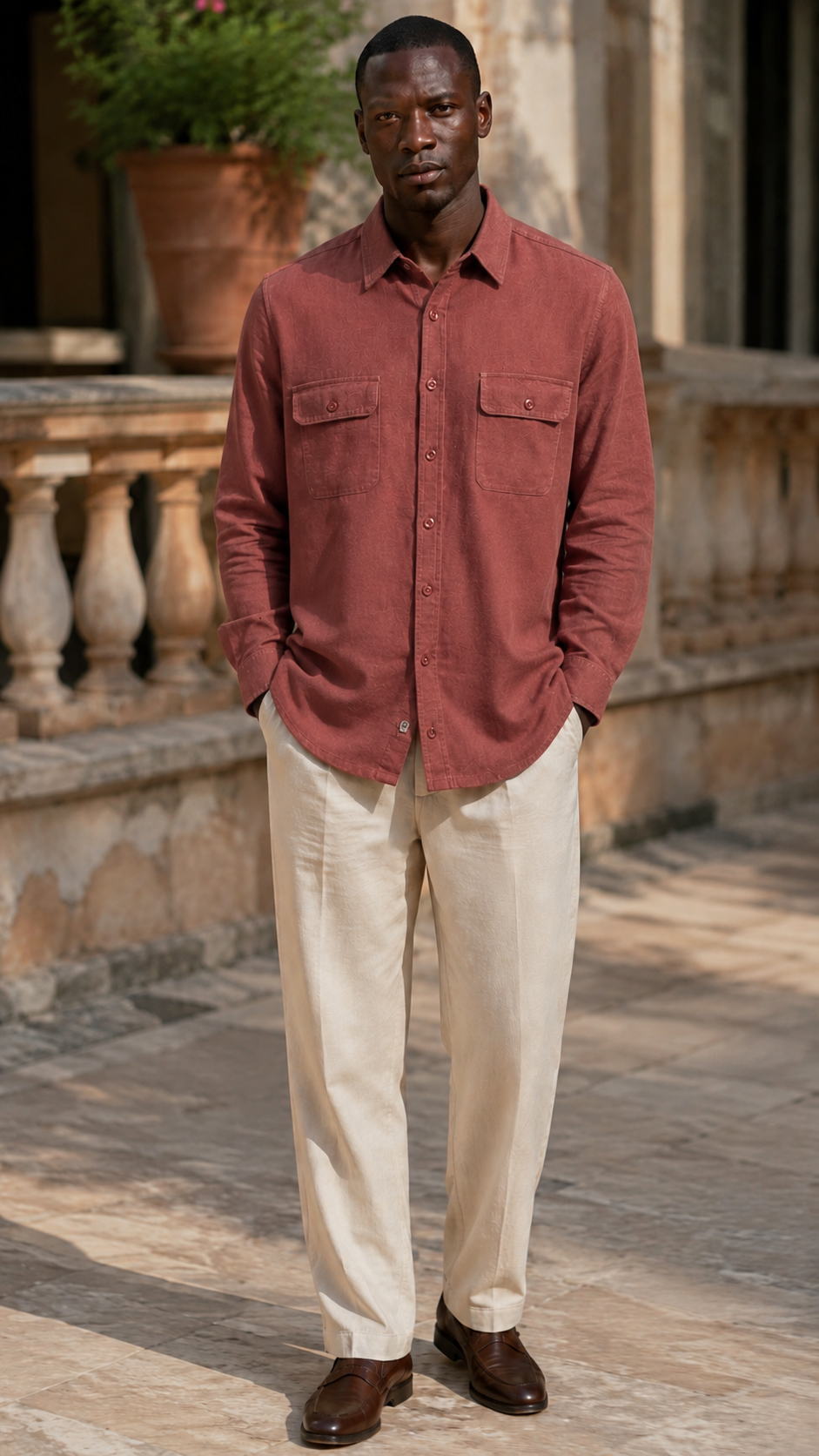 REGULAR FIT COTTON SHIRT WITH POCKETS