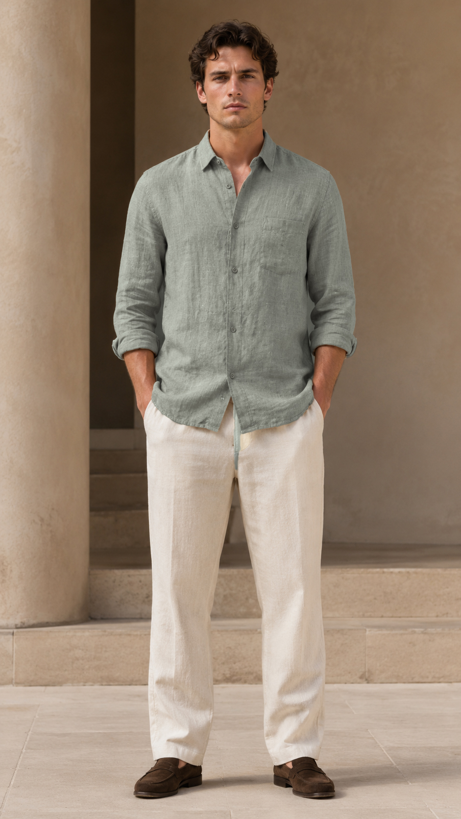 100% LINEN REGULAR FIT SHIRT