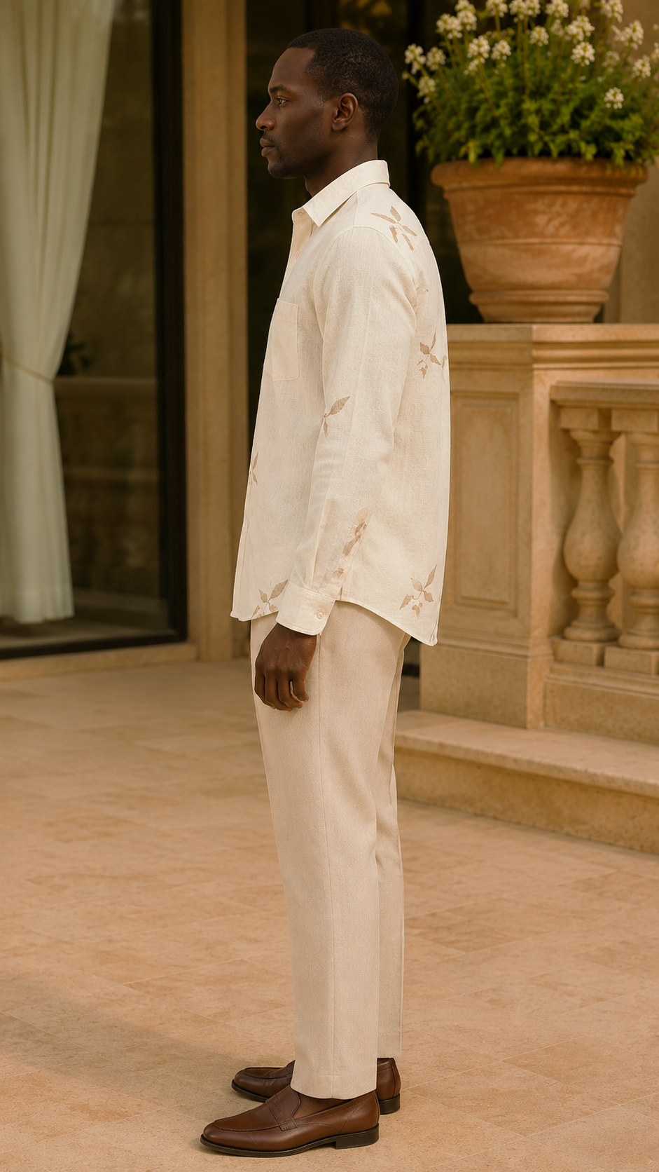 REGULAR FIT LINEN COTTON SHIRT view 2