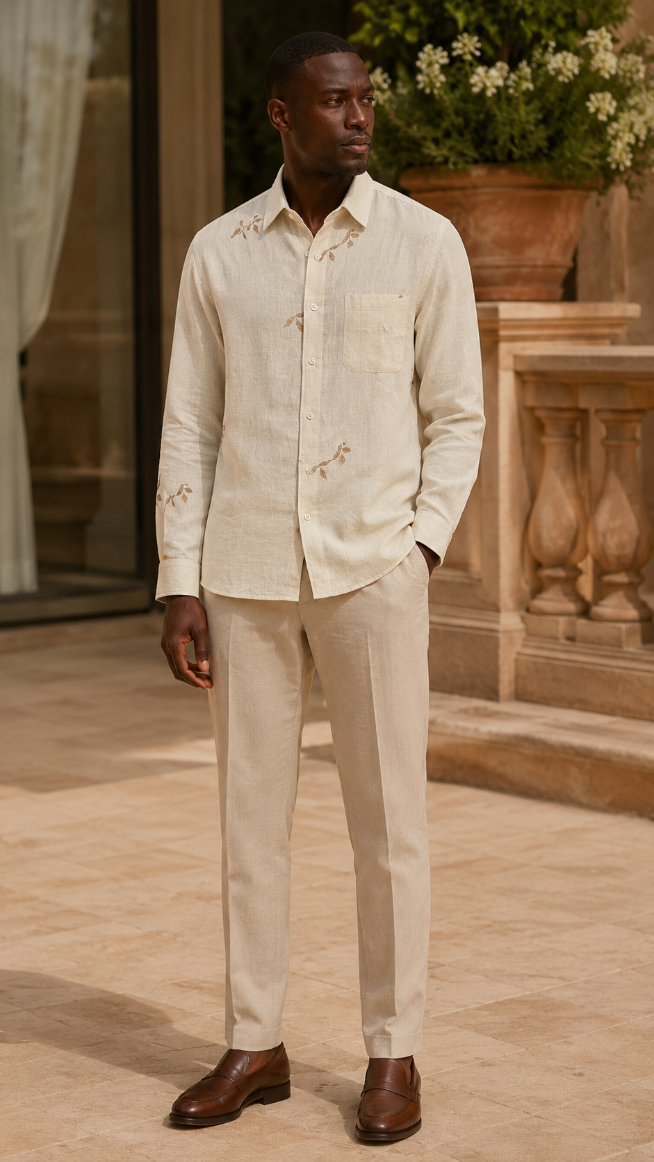 REGULAR FIT LINEN COTTON SHIRT