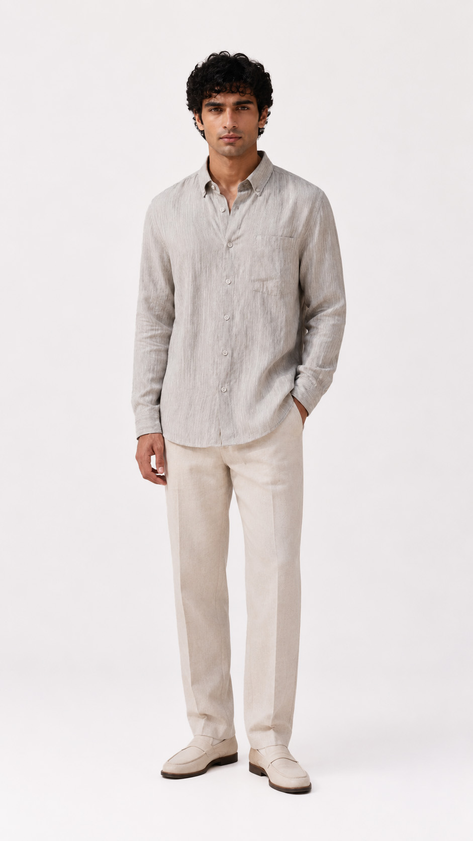 REGULAR FIT LINEN COTTON SHIRT