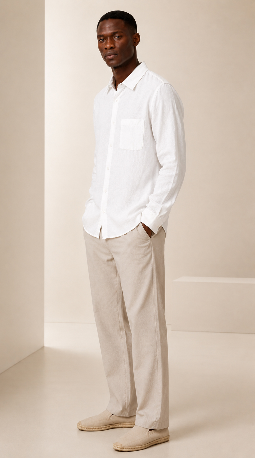 100% LINEN REGULAR FIT SHIRT view 3