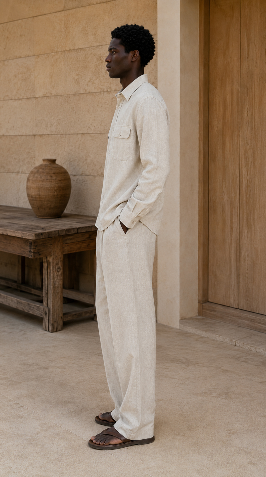 REGULAR FIT COTTON SHIRT WITH POCKETS view 2