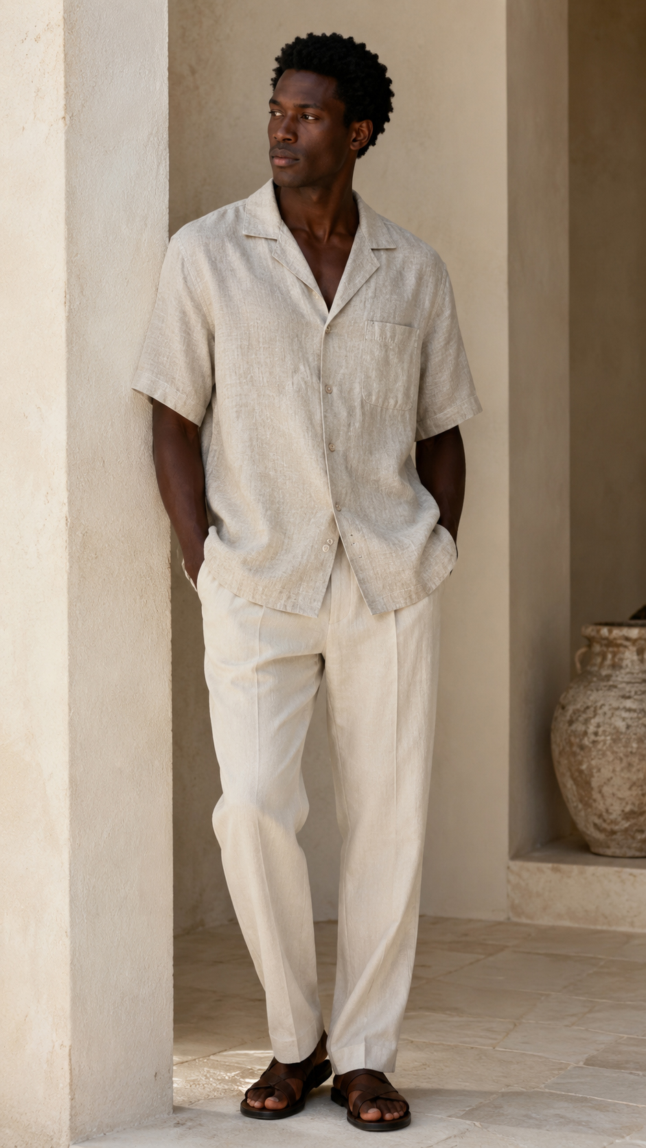 SHORT SLEEVE LINEN COTTON SHIRT