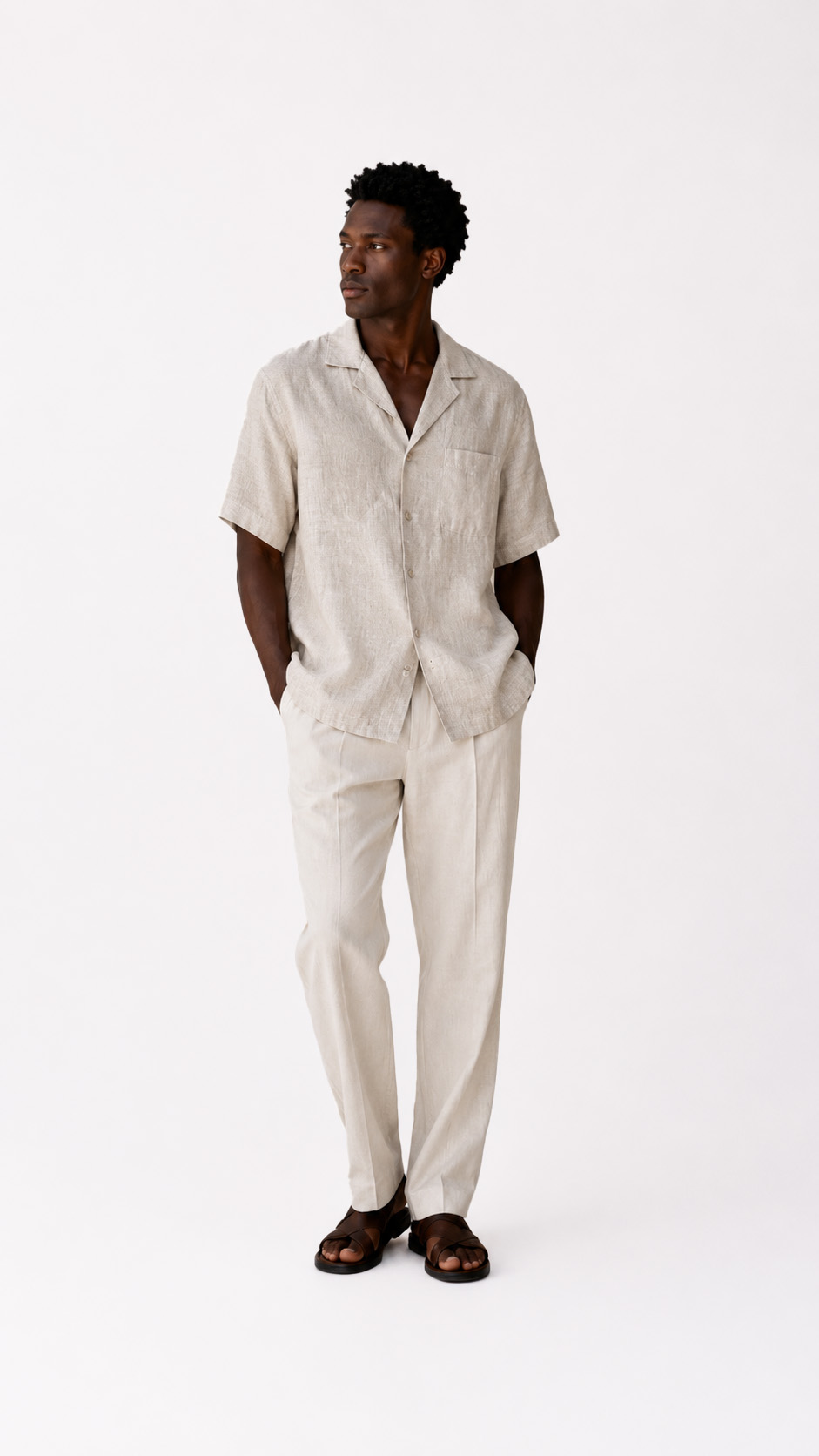 SHORT SLEEVE LINEN COTTON SHIRT