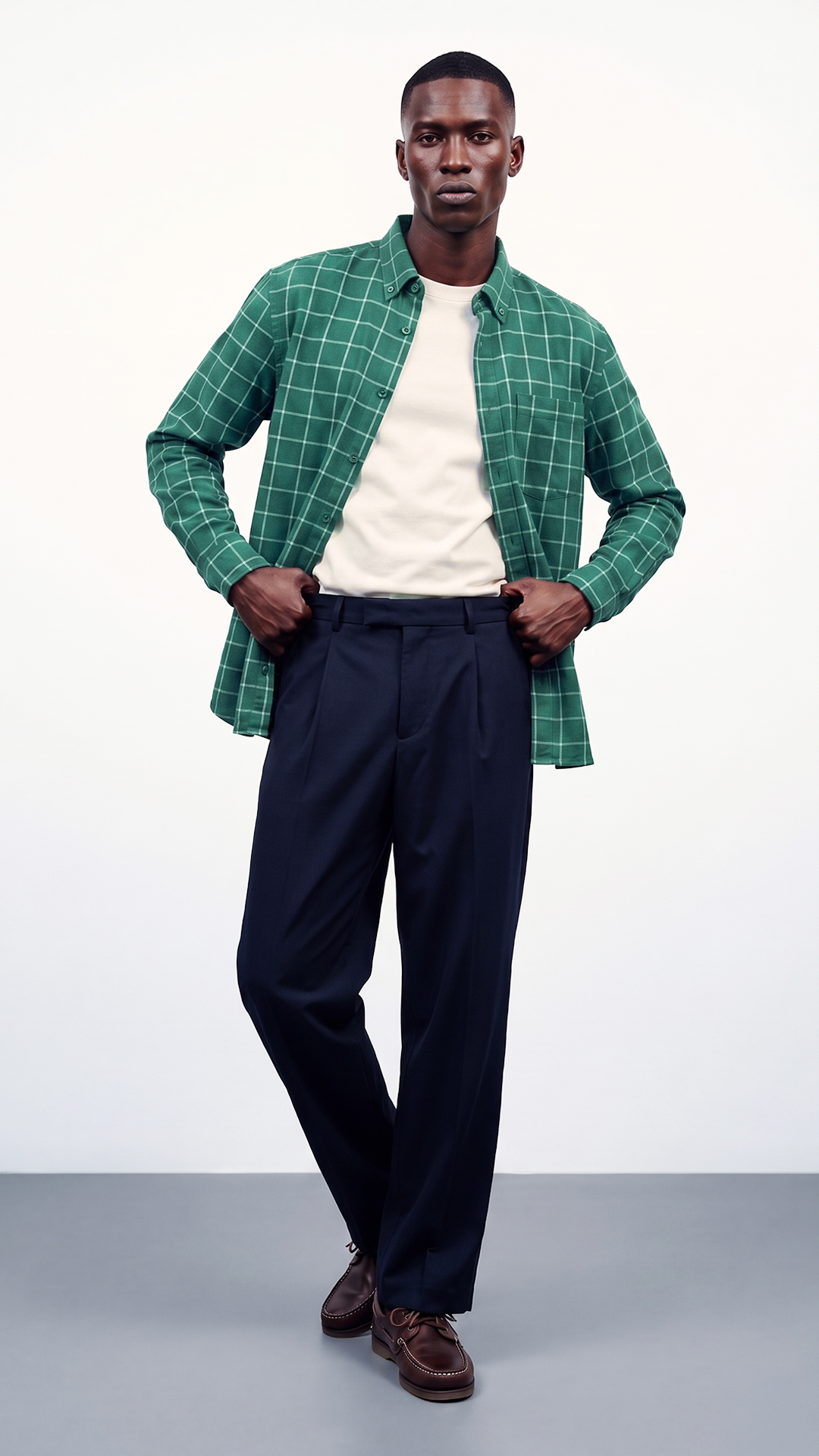 CHECKERED COTTON LINEN SHIRT view 8