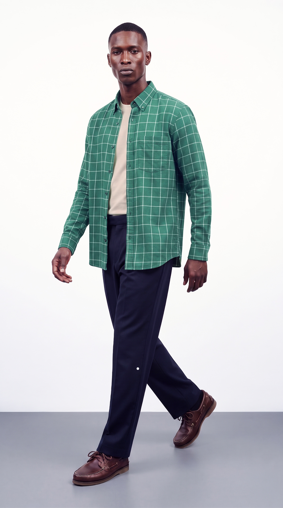 CHECKERED COTTON LINEN SHIRT view 3
