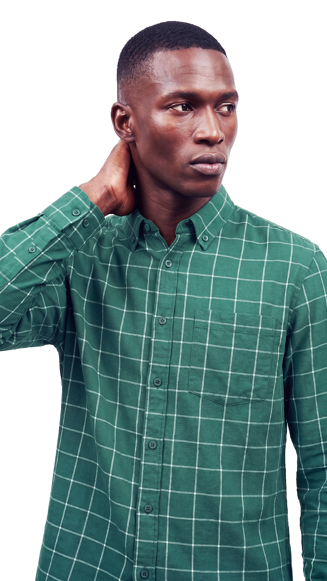 CHECKERED COTTON LINEN SHIRT view 2