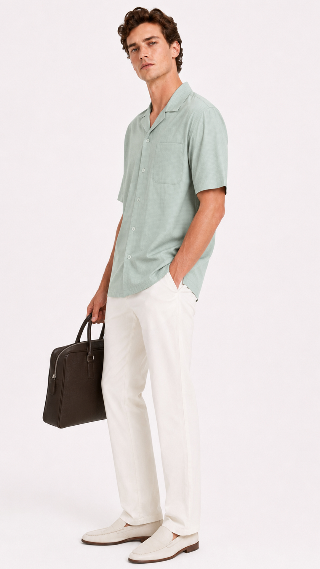 CAMP COLLAR COTTON LOUNGE SHIRT view 2