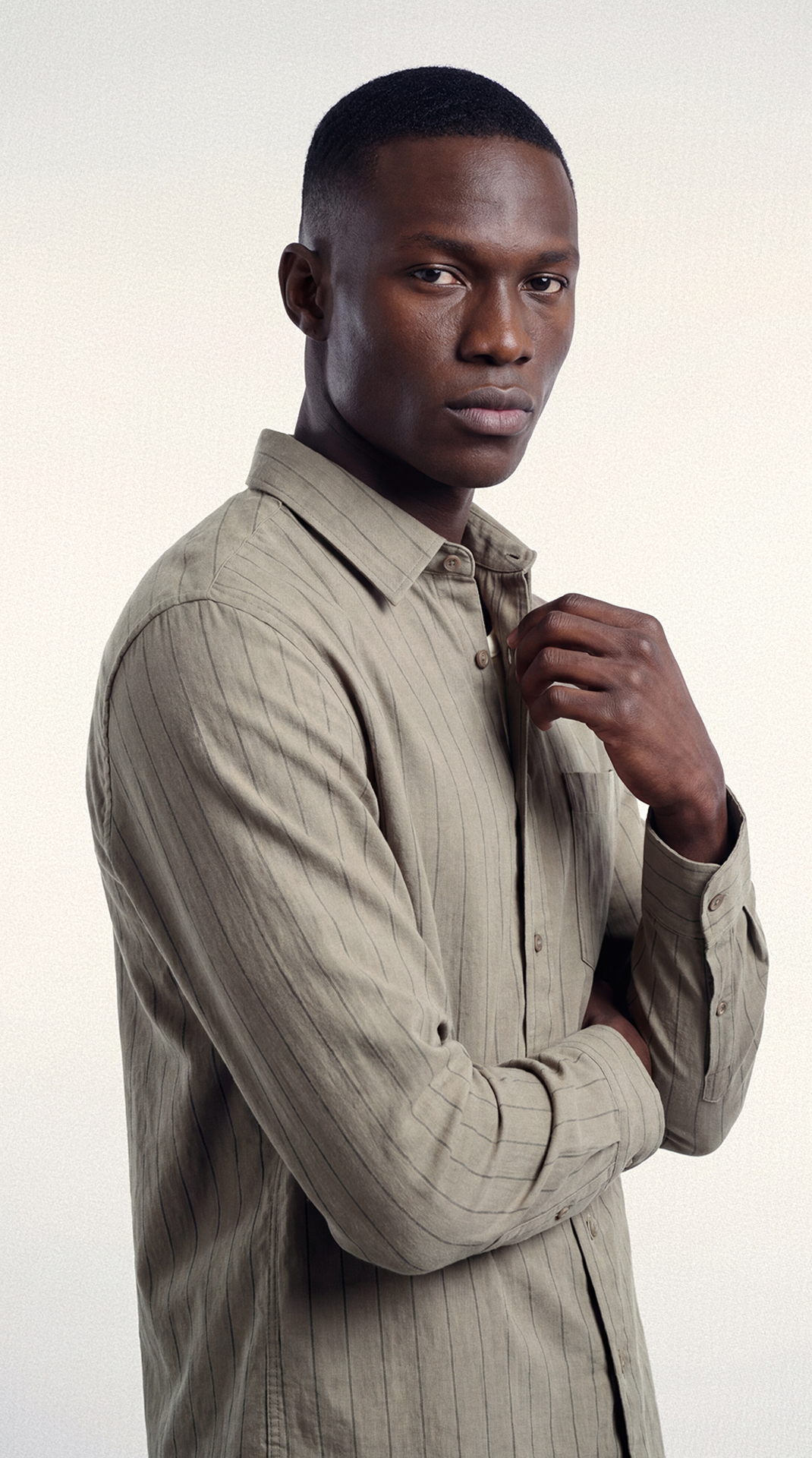 LINEN BLEND REGULAR FIT SHIRT view 3