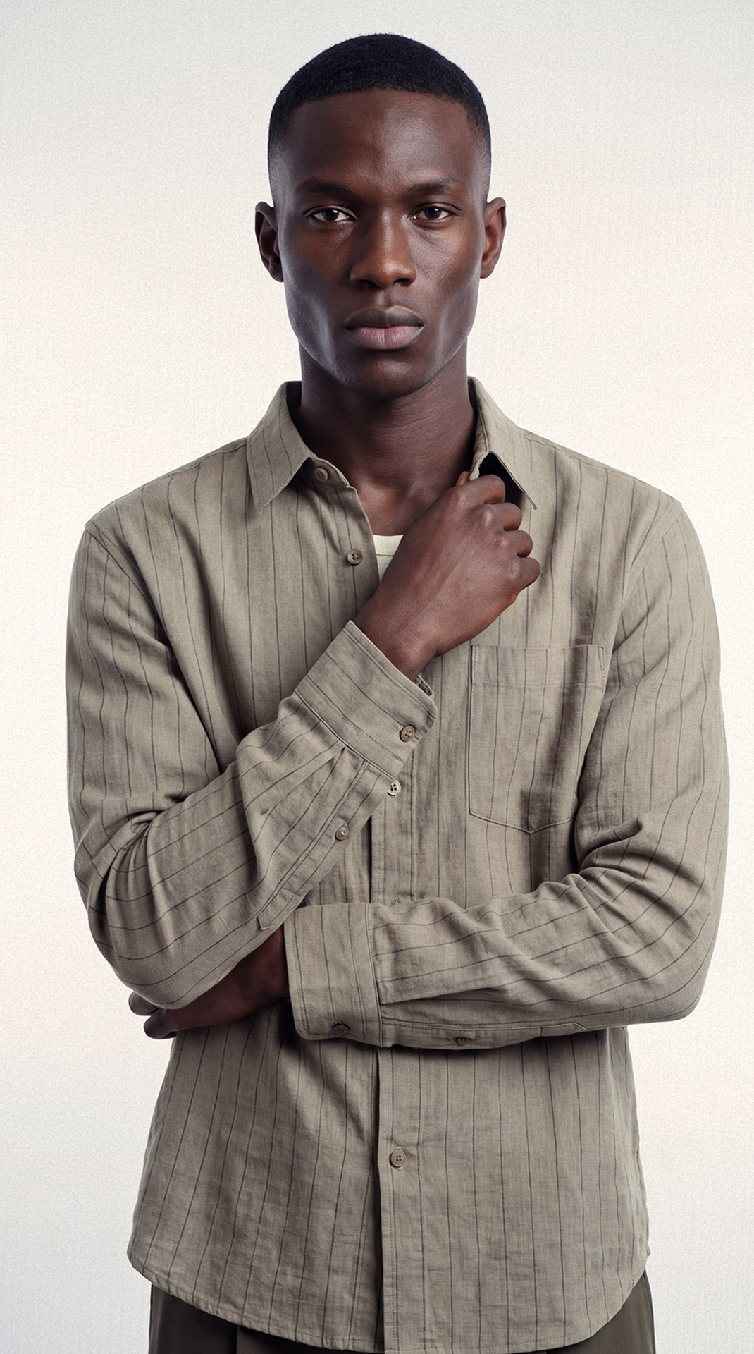 LINEN BLEND REGULAR FIT SHIRT